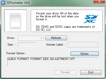 pny sd format tool
